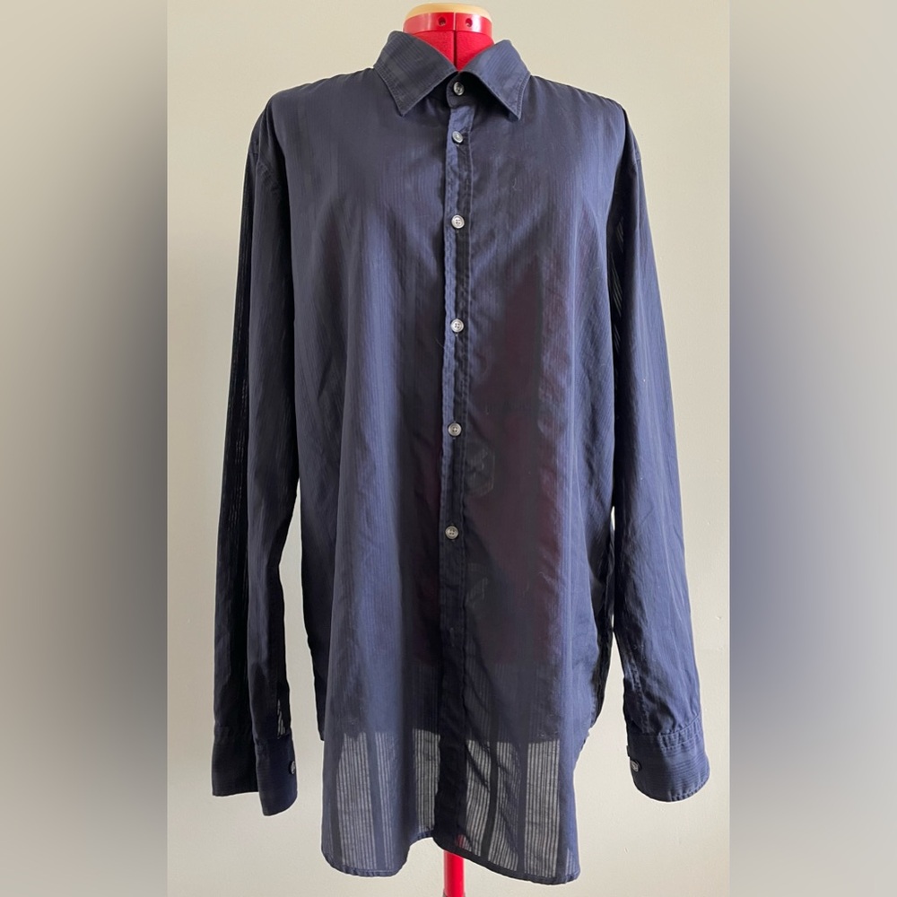 Hugo Boss - All cotton button up dress shirt - Size 45/46 (XXL) slim fit